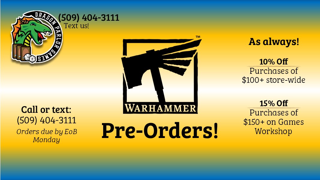 Warhammer New Releases! Sat, Oct 11th