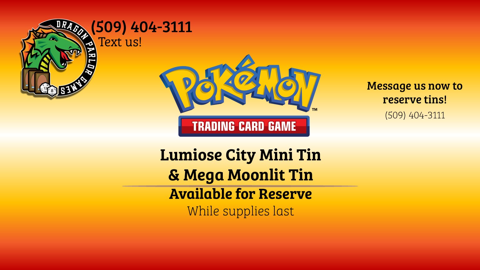 Pokemon Tins Arrive Tomorrow!